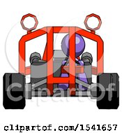 Poster, Art Print Of Purple Design Mascot Man Riding Sports Buggy Front View