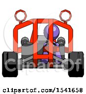 Poster, Art Print Of Purple Design Mascot Woman Riding Sports Buggy Front View