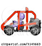 Poster, Art Print Of Purple Design Mascot Man Riding Sports Buggy Side View