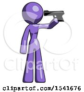 Purple Design Mascot Woman Suicide Gun Pose