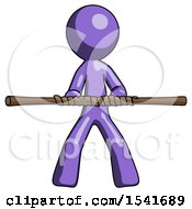 Poster, Art Print Of Purple Design Mascot Man Bo Staff Kung Fu Defense Pose