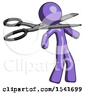 Poster, Art Print Of Purple Design Mascot Man Scissor Beheading Office Worker Execution