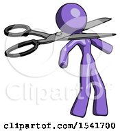 Poster, Art Print Of Purple Design Mascot Woman Scissor Beheading Office Worker Execution