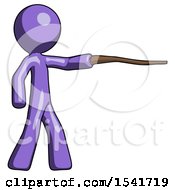 Poster, Art Print Of Purple Design Mascot Man Pointing With Hiking Stick