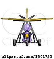 Poster, Art Print Of Purple Design Mascot Woman In Ultralight Plane Front View