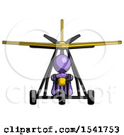 Purple Design Mascot Woman In Ultralight Plane Front View
