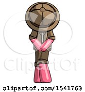 Poster, Art Print Of Pink Explorer Ranger Bending Over Hurt Or Nautious