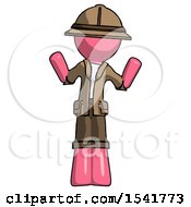 Poster, Art Print Of Pink Explorer Ranger Man Shrugging Confused