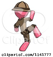 Poster, Art Print Of Pink Explorer Ranger Man Kick Pose Start