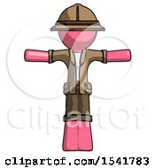 Poster, Art Print Of Pink Explorer Ranger Man T-Pose Arms Up Standing