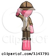 Poster, Art Print Of Pink Explorer Ranger Man Soldier Salute Pose