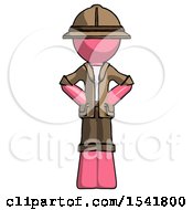 Poster, Art Print Of Pink Explorer Ranger Man Hands On Hips