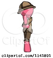 Poster, Art Print Of Pink Explorer Ranger Man Thinking Wondering Or Pondering