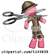 Poster, Art Print Of Pink Explorer Ranger Man Scissor Beheading Office Worker Execution