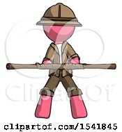 Poster, Art Print Of Pink Explorer Ranger Man Bo Staff Kung Fu Defense Pose