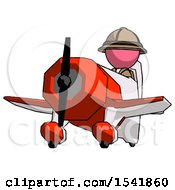 Poster, Art Print Of Pink Explorer Ranger Man Flying In Geebee Stunt Plane Viewed From Below