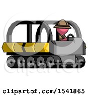 Poster, Art Print Of Pink Explorer Ranger Man Driving Amphibious Tracked Vehicle Side Angle View