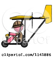 Pink Explorer Ranger Man In Ultralight Aircraft Side View
