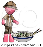 Pink Explorer Ranger Man And Noodle Bowl Giant Soup Restaraunt Concept