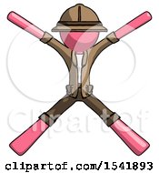 Poster, Art Print Of Pink Explorer Ranger Man With Arms And Legs Stretched Out