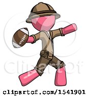 Poster, Art Print Of Pink Explorer Ranger Man Throwing Football