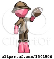 Pink Explorer Ranger Man Holding Football Up