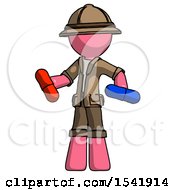 Poster, Art Print Of Pink Explorer Ranger Man Red Pill Or Blue Pill Concept