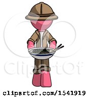 Poster, Art Print Of Pink Explorer Ranger Man Serving Or Presenting Noodles