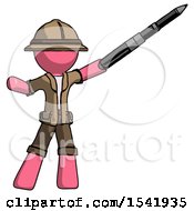 Pink Explorer Ranger Man Demonstrating That Indeed The Pen Is Mightier