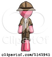 Poster, Art Print Of Pink Explorer Ranger Man Walking Front View