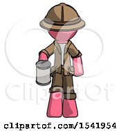 Poster, Art Print Of Pink Explorer Ranger Man Begger Holding Can Begging Or Asking For Charity