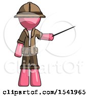 Poster, Art Print Of Pink Explorer Ranger Man Teacher Or Conductor With Stick Or Baton Directing