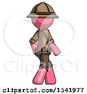 Poster, Art Print Of Pink Explorer Ranger Man Walking Away Direction Right View