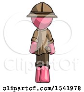 Poster, Art Print Of Pink Explorer Ranger Man Walking Away Back View