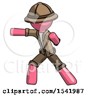 Pink Explorer Ranger Man Martial Arts Punch Left