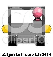 Poster, Art Print Of Pink Design Mascot Man Driving Amphibious Tracked Vehicle Front View