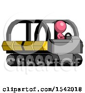 Poster, Art Print Of Pink Design Mascot Man Driving Amphibious Tracked Vehicle Side Angle View