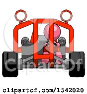 Poster, Art Print Of Pink Design Mascot Man Riding Sports Buggy Front View
