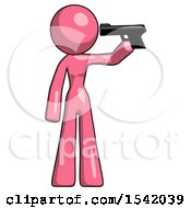 Pink Design Mascot Woman Suicide Gun Pose