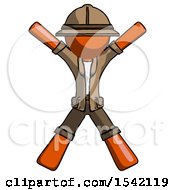 Poster, Art Print Of Orange Explorer Ranger Man Jumping Or Flailing
