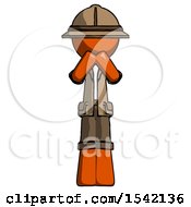 Poster, Art Print Of Orange Explorer Ranger Man Laugh Giggle Or Gasp Pose