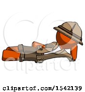 Poster, Art Print Of Orange Explorer Ranger Man Reclined On Side