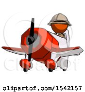 Poster, Art Print Of Orange Explorer Ranger Man Flying In Geebee Stunt Plane Viewed From Below