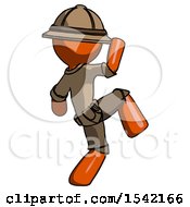 Poster, Art Print Of Orange Explorer Ranger Man Kick Pose Start