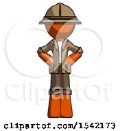Poster, Art Print Of Orange Explorer Ranger Man Hands On Hips