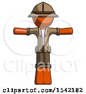 Poster, Art Print Of Orange Explorer Ranger Man T-Pose Arms Up Standing