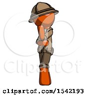 Poster, Art Print Of Orange Explorer Ranger Man Thinking Wondering Or Pondering