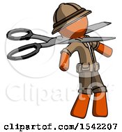 Poster, Art Print Of Orange Explorer Ranger Man Scissor Beheading Office Worker Execution