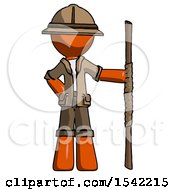 Poster, Art Print Of Orange Explorer Ranger Man Holding Staff Or Bo Staff