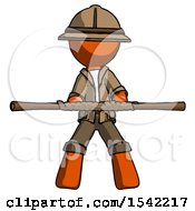 Poster, Art Print Of Orange Explorer Ranger Man Bo Staff Kung Fu Defense Pose
